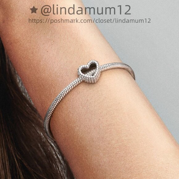 Pandora Beaded Open Heart Charm - Picture 4 of 5